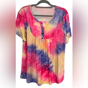 Woman’s Tye Dye Blouse - Size 14W - New Without Tags